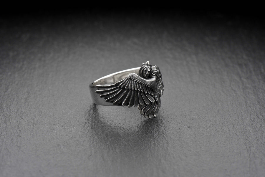 Sterling Silver Siren Ring,  Mythology Lovers Gift, Handmade Mythology Jewelry, Antique Silver Ring, Ancient Ring