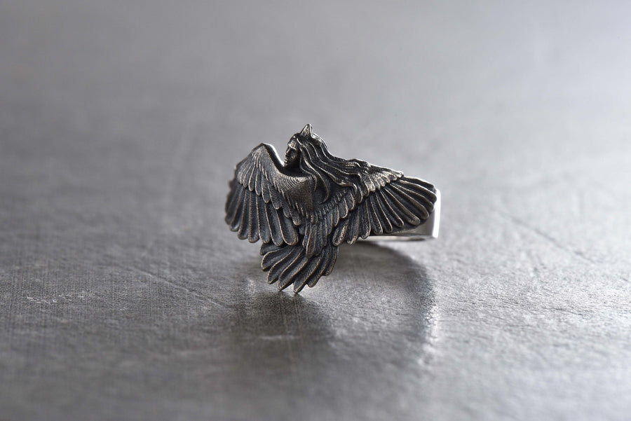 Sterling Silver Siren Ring,  Mythology Lovers Gift, Handmade Mythology Jewelry, Antique Silver Ring, Ancient Ring