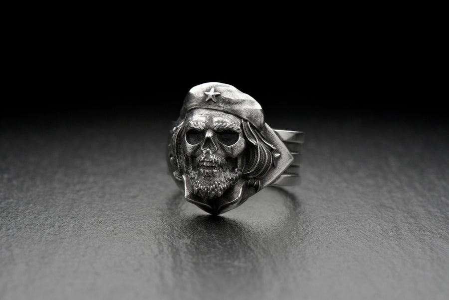 Sterling silver ring	Skull	Skull ring	Skull jewelry	Ring Che Guevara	Che Guevara	Gift Che Guevara	Jewelry Che Guevara	ernesto che guevara	che	ring	silver skull ring	biker ring __etsy:8113798489