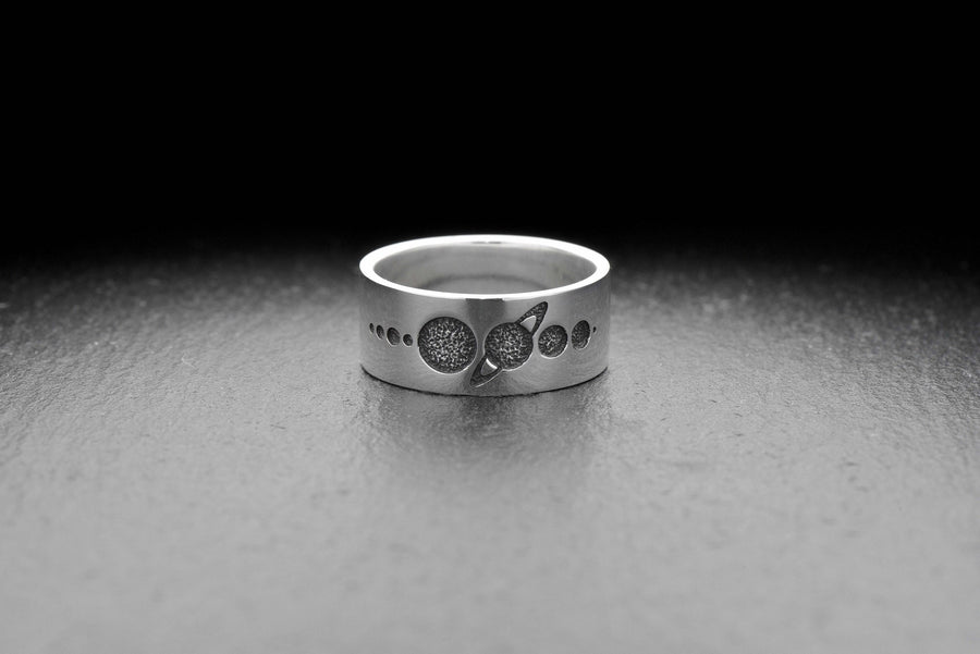 Sterling Silver Solar System Ring: Handmade Space Jewelry __etsy:4705209724
