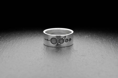 Sterling Silver Solar System Ring: Handmade Space Jewelry __etsy:4705209724