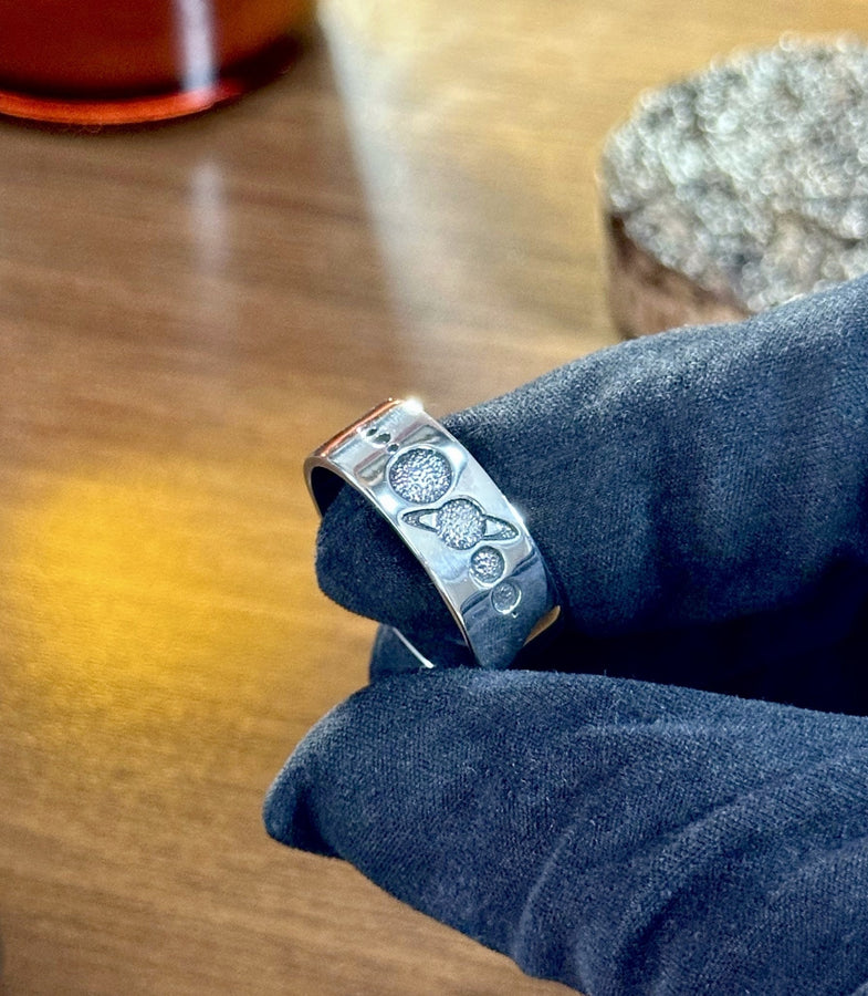 Sterling Silver Solar System Ring: Handmade Space Jewelry __etsy:4705209724