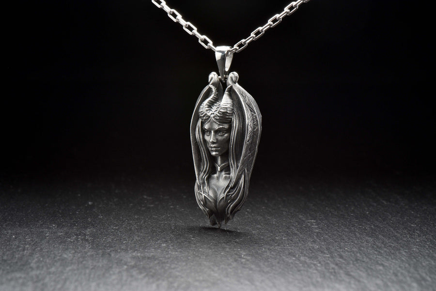 silver pendant	gift	pendant	gift for him	Mythology	ancient deities	silver jewelry	Succubus pendant	Succubus __etsy:4614025977