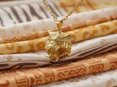 Sterling Silver Tiger Head Pendant: Handmade Animal Totem Necklace __etsy:7352502398