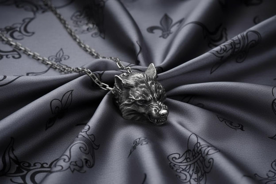 Sterling Silver Werewolf Pendant Necklace: Gothic Wolf Amulet __etsy:7369409752