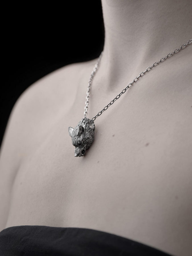 Sterling Silver Werewolf Pendant Necklace: Gothic Wolf Amulet __etsy:7369409752