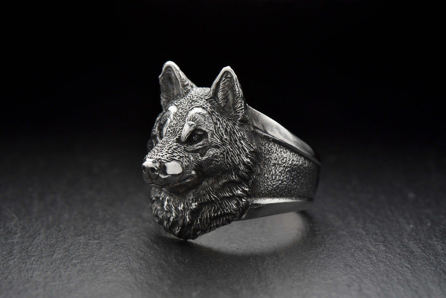 wolf	wolf ring	totem	men's gift	wolf art	animal jewelry	werewolf __etsy:4363991148