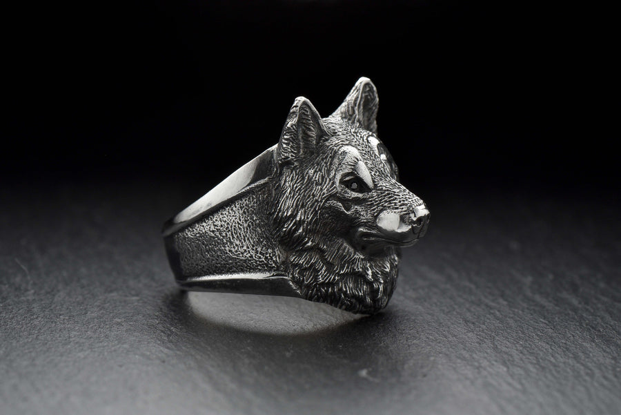 wolf	wolf ring	totem	men's gift	wolf art	animal jewelry	werewolf __etsy:4363991148