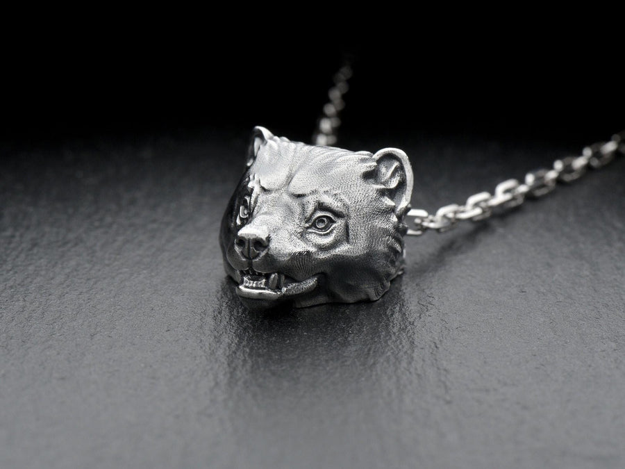 Pendant Wolverine	silver Pendant	silver jewelry	Wolverine	gift	Sterling silver	animal pendant	wolverine necklace	silver necklace	pendant	jewelry	silver gift	silver wolverine __etsy:7397432353