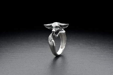 Sterling Silver fennec ring, Handmade silver ring, Silver jewelry, Animal Ring, Fennec Lover Gifts, Wild Animal Jewelry