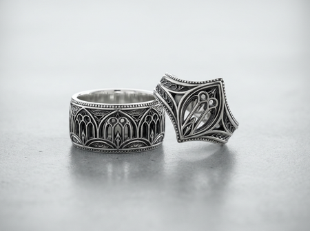 Gothic Cathedral Wedding Band, Sterling Silver Lancet Arch Ring, Alternative Bridal Jewelry