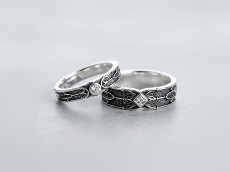 Gothic Wedding Ring Set Sterling Silver • Dark Fantasy Bridal Set with Gemstone • Medieval Engagement & Band • Unique Alternative Rings