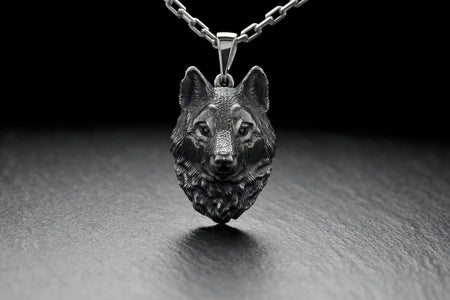 wolf pendant	wolf talisman	wolf head necklace	wolf amulet	Wolf Halskette	collier de loup	Wolf Men Necklace	Silver Wolf Necklace	wolf necklace	wolf jewelry	Wolf silver	wolf silver pendant	Animal Jewelry __etsy:4625868636