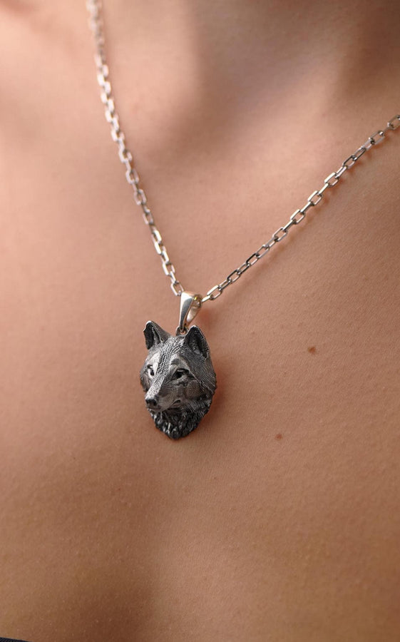 Wolf Silver Pendant – Sterling Silver Wolf Head Necklace | Symbol of Strength and Loyalty Gift for Him or Her __etsy:5574010825