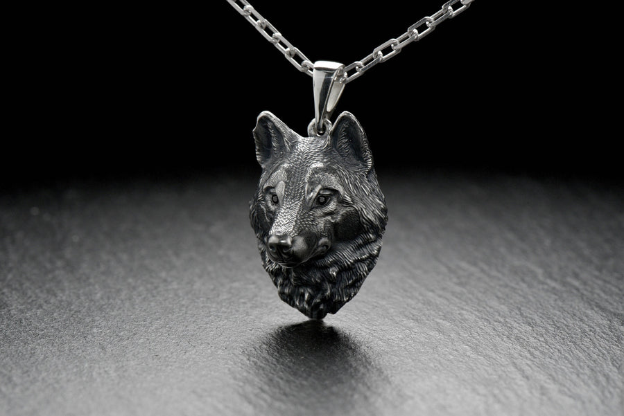 Wolf Silver Pendant – Sterling Silver Wolf Head Necklace | Symbol of Strength and Loyalty Gift for Him or Her __etsy:5574010825