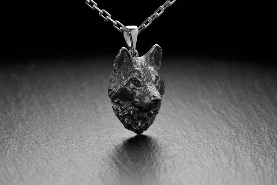 Wolf Silver Pendant – Sterling Silver Wolf Head Necklace | Symbol of Strength and Loyalty Gift for Him or Her __etsy:5574010825
