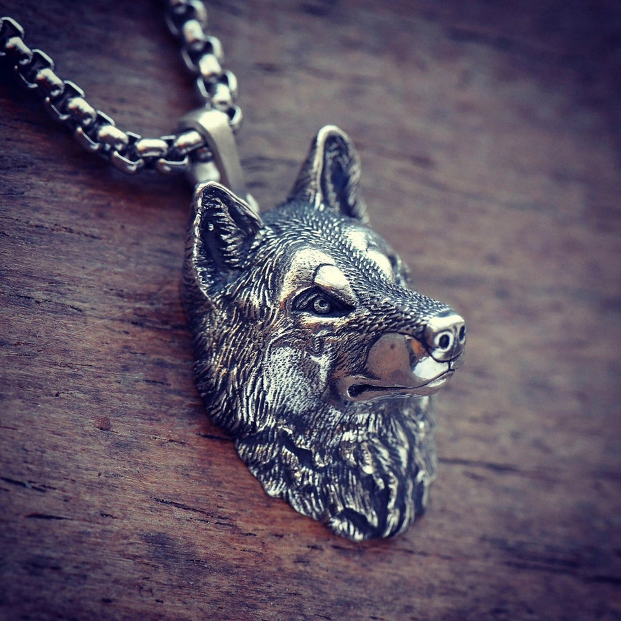 Wolf Silver Pendant – Sterling Silver Wolf Head Necklace | Symbol of Strength and Loyalty Gift for Him or Her __etsy:5574010825