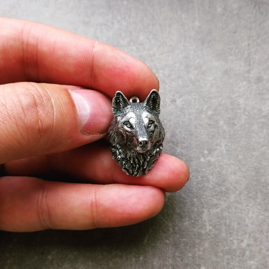 Wolf Silver Pendant – Sterling Silver Wolf Head Necklace | Symbol of Strength and Loyalty Gift for Him or Her __etsy:5574010825