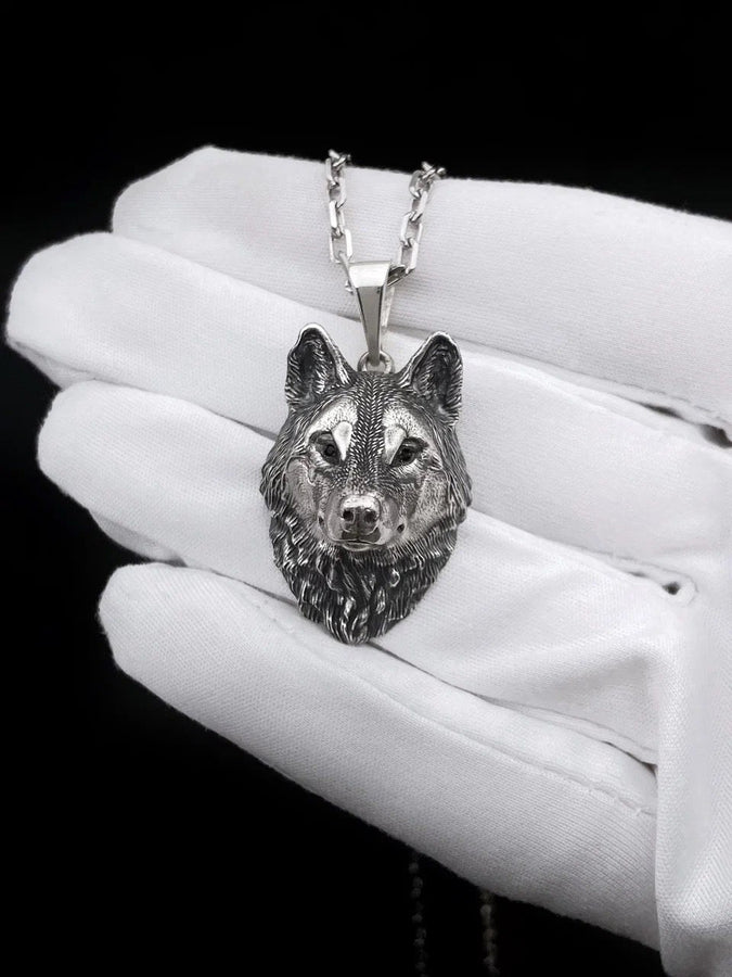 Wolf Silver Pendant – Sterling Silver Wolf Head Necklace | Symbol of Strength and Loyalty Gift for Him or Her __etsy:5574010825