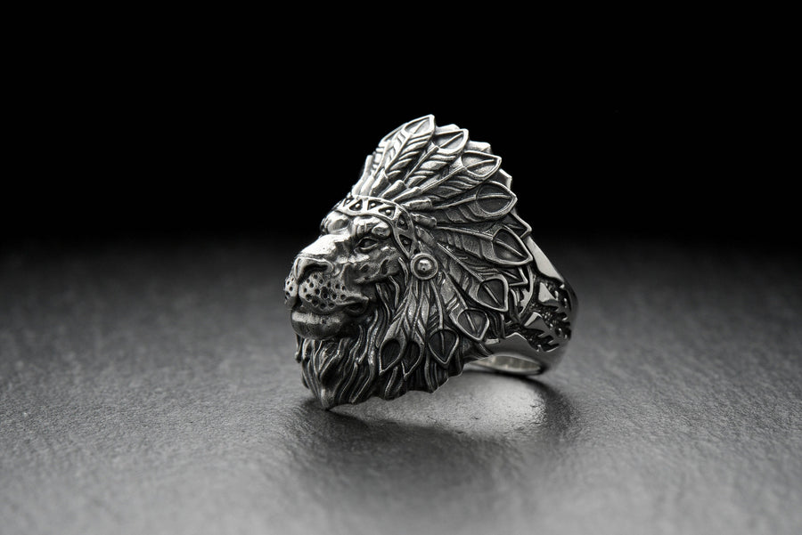 totem	animal jewelry	animal ring	silver ring	men gift	totem indian ring	indian lion ring	lion's head jewelry	totem lion ring	Lion Ring	Lion	Lion Jewelry	Gift for him