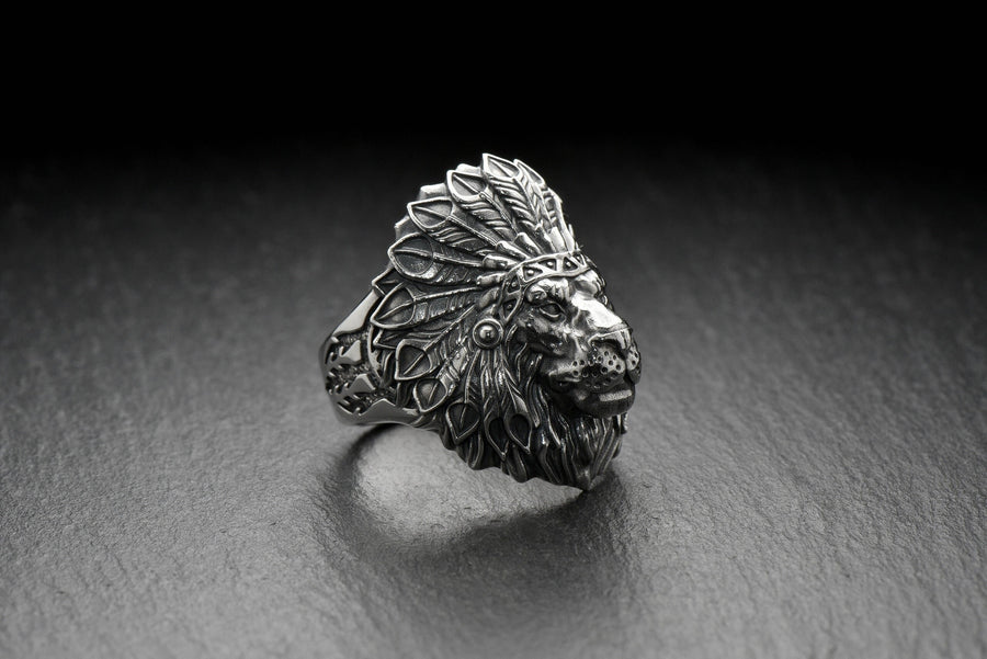 totem	animal jewelry	animal ring	silver ring	men gift	totem indian ring	indian lion ring	lion's head jewelry	totem lion ring	Lion Ring	Lion	Lion Jewelry	Gift for him