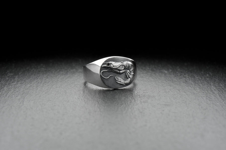 Signet ring	men's jewelry	silver signet ring	animal silver ring	signet silver ring	men ring	men jewelry	Shrimp jewelry	shrimp silver ring	Shrimp	silver	silver ring	sea jewelry (etsy image id: 4112647365)