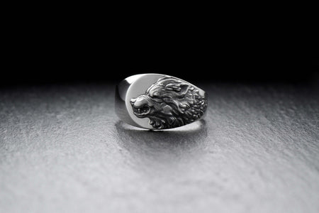 Signet ring	men's jewelry	silver signet ring	animal signet ring	signet silver ring	men ring	men jewelry	wolf signet ring	wolf's head ring	werewolf silver ring	angry wolf jewelry	angry wolf ring	wolf souvenir (etsy image id: 4099508069)