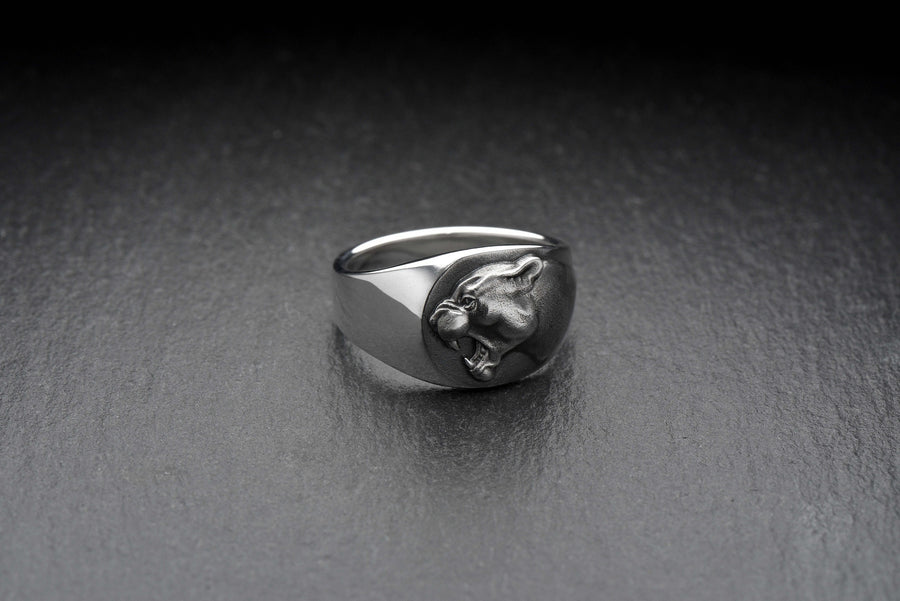 Signet ring	men ring	men jewelry	jewelry for men	Panther silver ring	Panther jewelry	wild cat jewelry	panther art	wild cat art	panther ring	panther	wild cat ring	hunter gift (etsy image id: 7400075087)