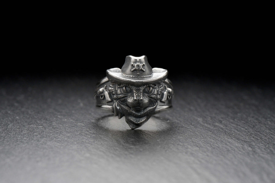 cat ring	cat jewelry	silver cat ring	cat rings	sheriff suit	sheriff gift	sheriff cat	sheriff jewelry	police jewelry	texas jewelry	western jewelry	western ring	sheriff (etsy image id: 4163078045)