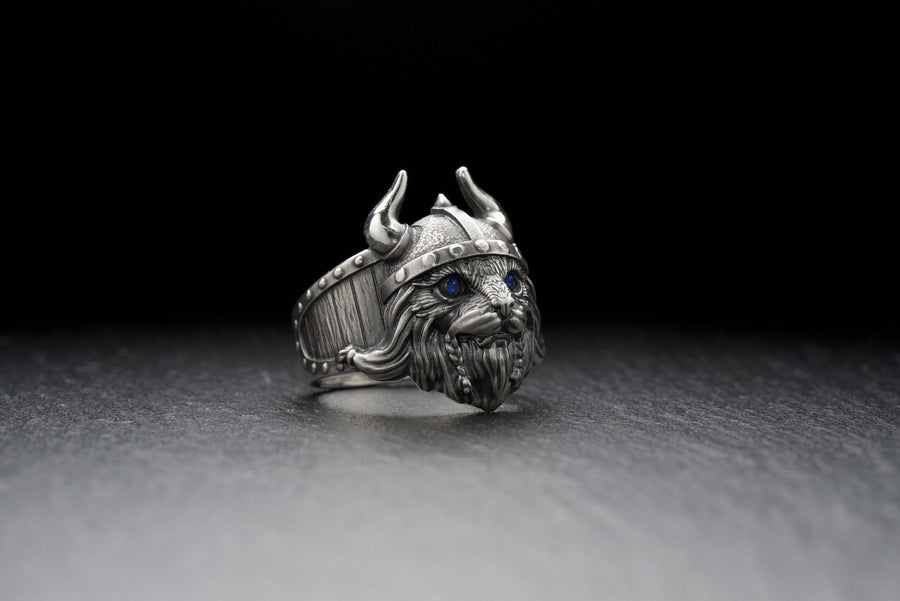Viking Cat Sterling Silver Ring – Nordic Warrior Jewelry