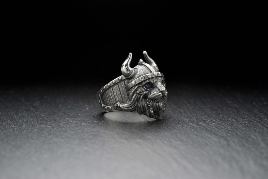 Viking Cat Sterling Silver Ring – Nordic Warrior Jewelry