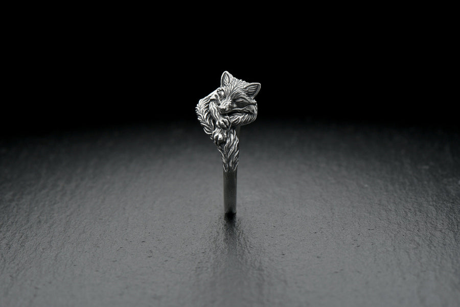 alexfox	alexfoxjewelry	fox ring	silver fox ring	fuchs ring	fox jewelry	mens fox (etsy image id: 4170126787)