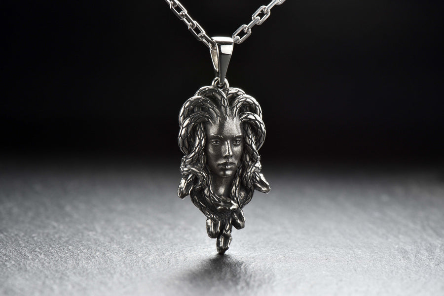 Sterling Silver Medusa Necklace: Handmade Gorgon Pendant, Ancient Greece Jewelry (etsy image id: 5634715683)