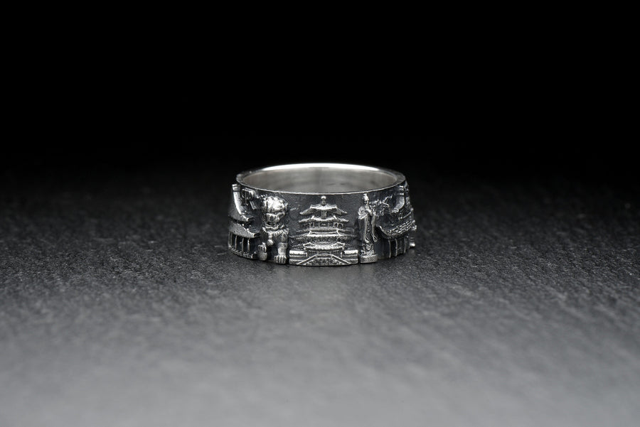 Asia ring	Chinese Jewelry	Asian Cityscape	beijing cityscape	China ring	city ring	Beijing skyline	arteryjewelry	cityscape ring	asian architecture	asian souvenir ring	traveler gift	Anime ring (etsy image id: 7384227939)