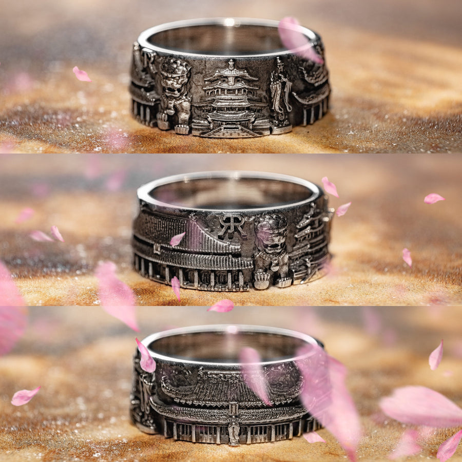 Asia ring	Chinese Jewelry	Asian Cityscape	beijing cityscape	China ring	city ring	Beijing skyline	arteryjewelry	cityscape ring	asian architecture	asian souvenir ring	traveler gift	Anime ring (etsy image id: 7384227939)