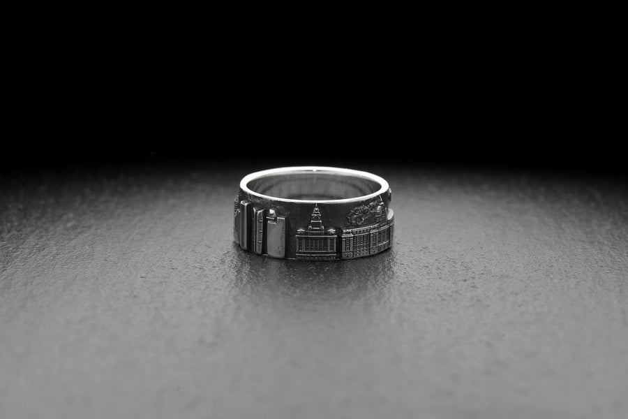 Sterling Silver Shanghai Cityscape Ring: Architecture Travel Souvenir (etsy image id: 7384616943)