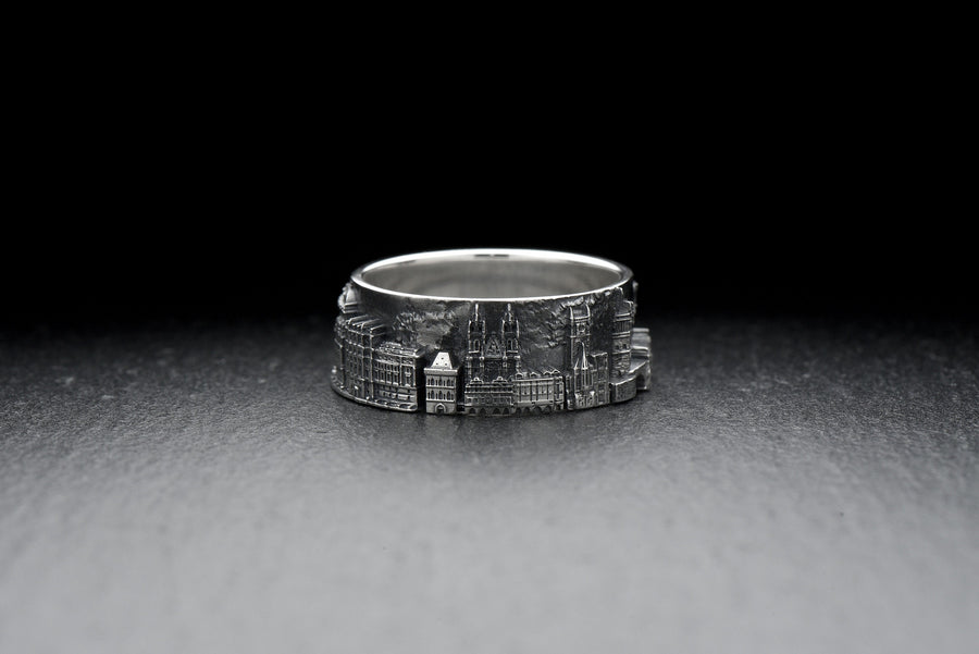 Prague is a city of beautiful landmarks. This ring features the iconic Prague castle, which is the centerpiece of the city and an important symbol. (etsy image id: 7336739032)