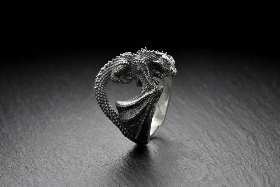 dragon ring	dragon rings	dragon jewelry	dragon ring silver	dragon ring women	fairy ring (etsy image id: 4149340061)