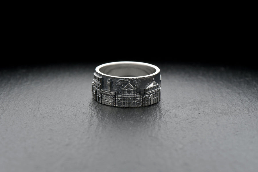 sterling silver ring	band ring	Florence cityscape	Florence skyline	Tuscany ring (etsy image id: 7261987072)