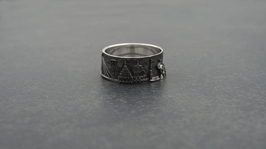 men jewelry	sterling silver ring	band ring	Latvia Cityscape	Latvia souvenir	Latvia memory	Lettland-Ring	Bague Lettonie	Riga Cityscape	Riga cat	Riga souvenir	latvia	latvia ring (etsy image id: 7336702254)