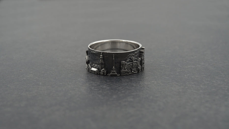 men jewelry	sterling silver ring	band ring	Latvia Cityscape	Latvia souvenir	Latvia memory	Lettland-Ring	Bague Lettonie	Riga Cityscape	Riga cat	Riga souvenir	latvia	latvia ring (etsy image id: 7336702254)