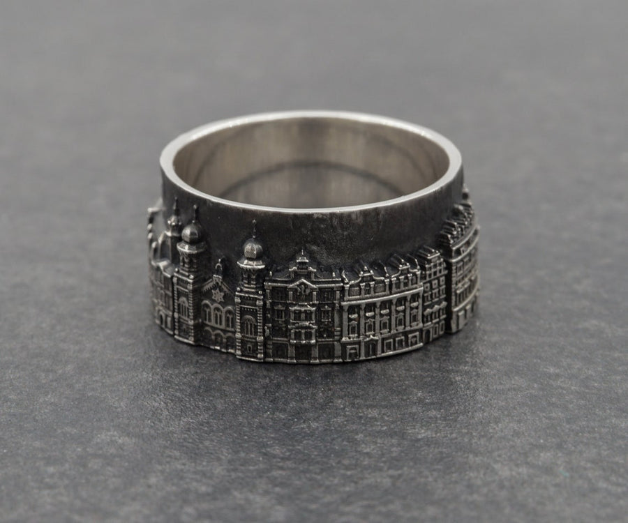 Plzen	Vintage jewelry	Plzen ring	bague tchèque	Tschechischer Ring	czech cityscape Pilsen	Ring Pilsen (etsy image id: 7261972384)