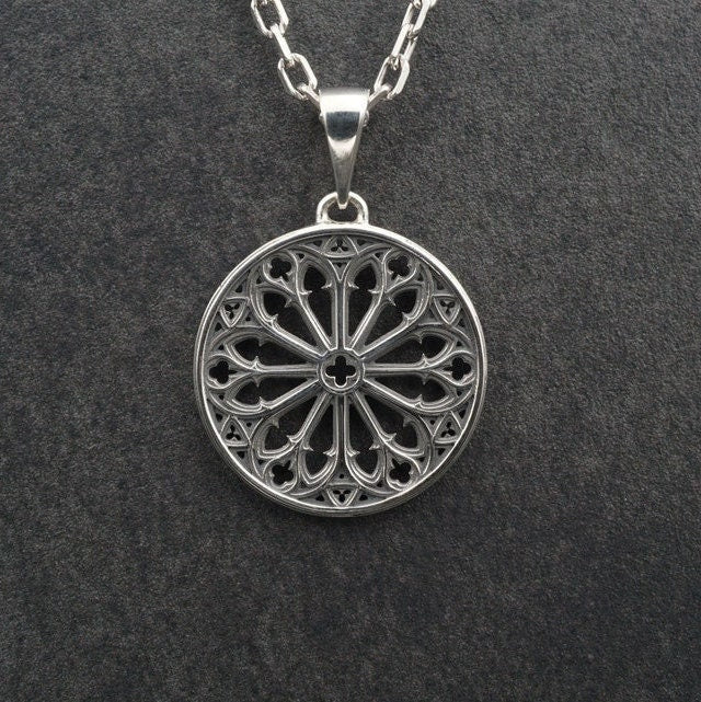 Handcrafted Celtic necklace | Medieval jewelry | Cathedral Pendant | Gothic jewellery | Classic goth gift | Vintage gift (etsy image id: 4163842682)