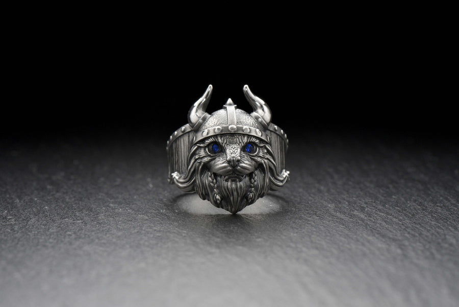 Viking Cat Sterling Silver Ring – Nordic Warrior Jewelry
