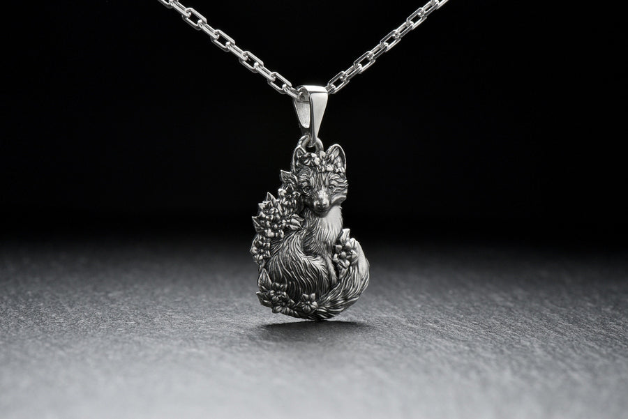 fox art	bague renard	fuchs pendant	fox necklace	fox pendant	fox jewelry	silver fox pendant (etsy image id: 4122580072)