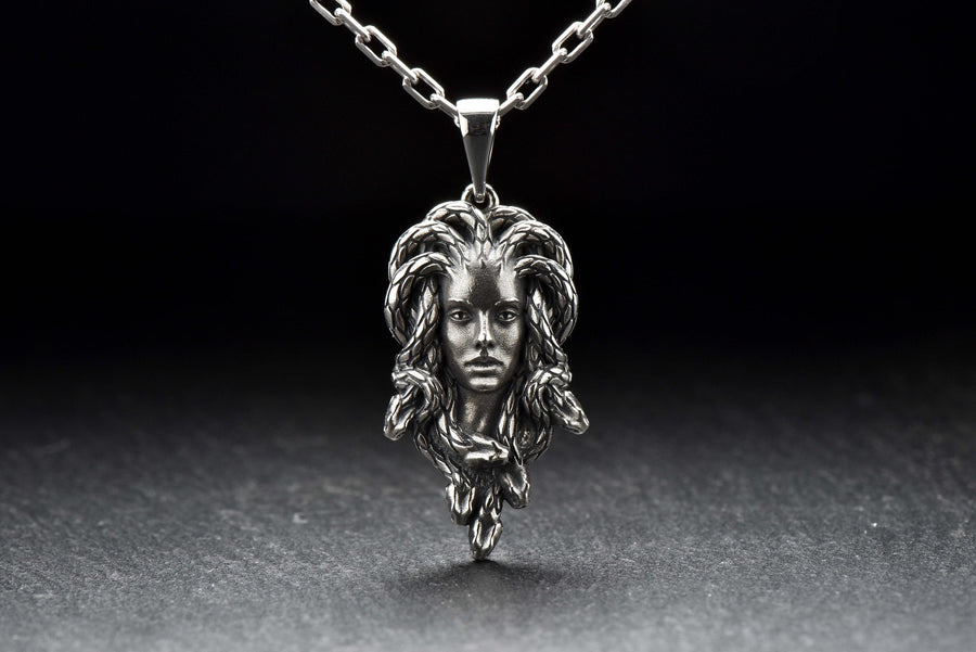 Sterling Silver Medusa Necklace: Handmade Gorgon Pendant, Ancient Greece Jewelry (etsy image id: 5634715683)