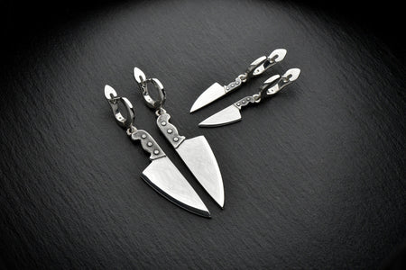 knife earring	knives earrings	knives jewelry	halloween jewelry	horror earrings	silver knives (etsy image id: 4193138557)