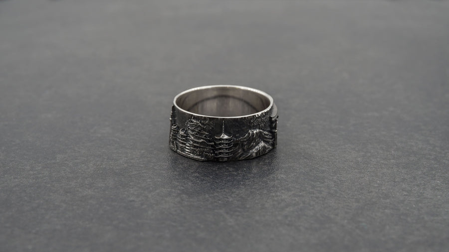 Japan ring	Samurai ring	Japan souvenir	Kawaii Ring	Tokyo Skyline	City ring	anniversary gift	artery jewelry	cityscape ring	Anime ring	sterling silver ring	Japan cityscape	Japan jewelry (etsy image id: 7309553697)