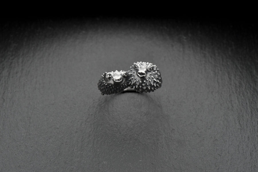 bague pieuvre	Fugu art	Fugu ring	Fish ring	Fugu jewelry	Women gift	Fugu lover gift	Silver (etsy image id: 4195045000)
