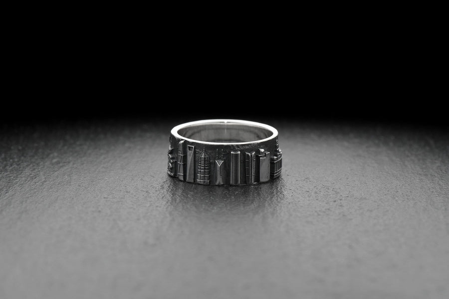 Sterling Silver Shanghai Cityscape Ring: Architecture Travel Souvenir (etsy image id: 7384616943)